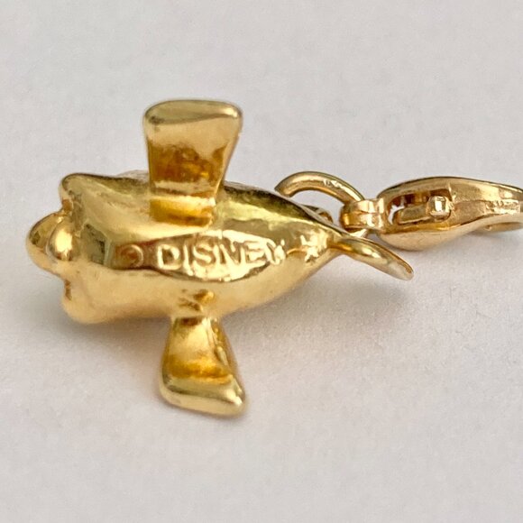 Vintage Disney Little Mermaid FLOUNDER Fish Charm Clip On Zipper Pull 3D Gold - Picture 8 of 12